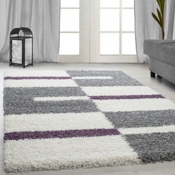 Gala Shaggy Modern Purple Rug